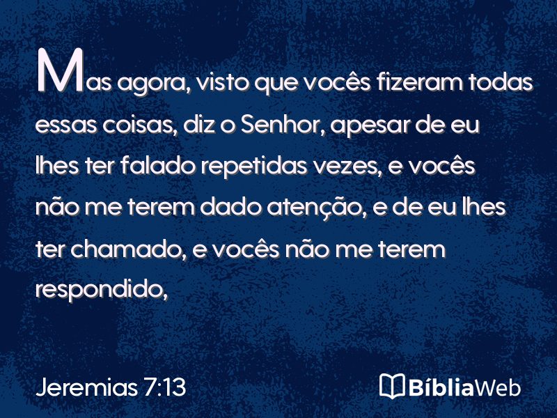 Jeremias 7:13 em imagem para compartilhar