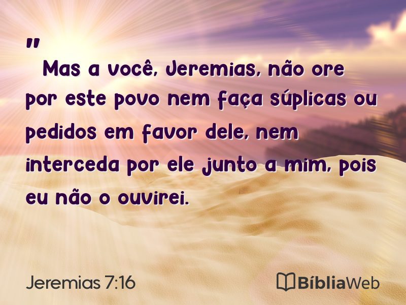 Jeremias 7:16 em imagem para compartilhar