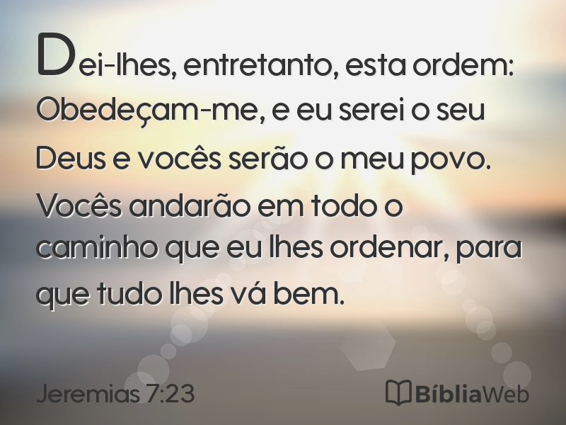Jeremias 7:23 em imagem para compartilhar