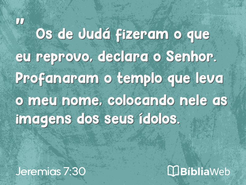 Jeremias 7:30 em imagem para compartilhar