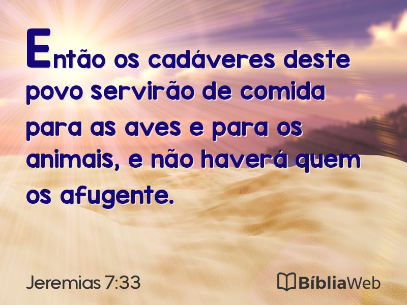 Jeremias 7:33 em imagem para compartilhar