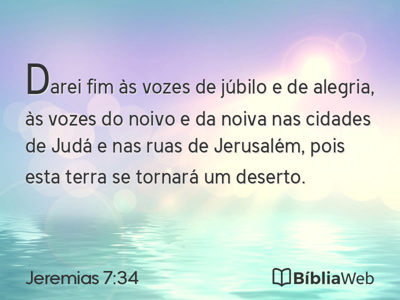 Jeremias 7:34 em imagem para compartilhar