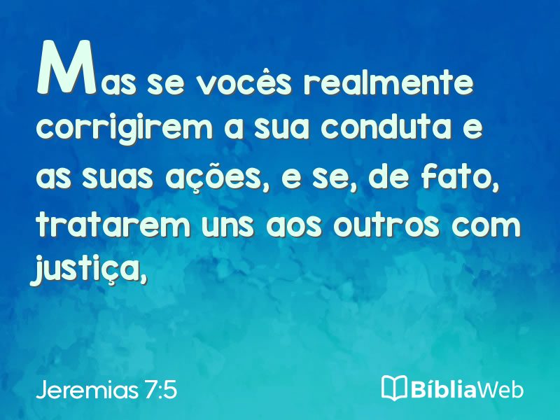 Jeremias 7:5 em imagem para compartilhar