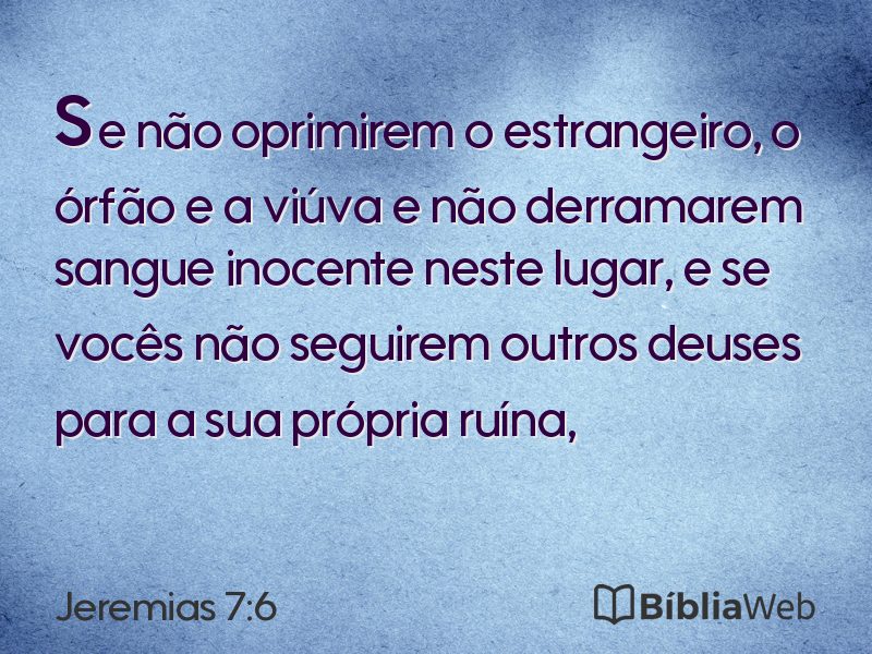 Jeremias 7:6 em imagem para compartilhar