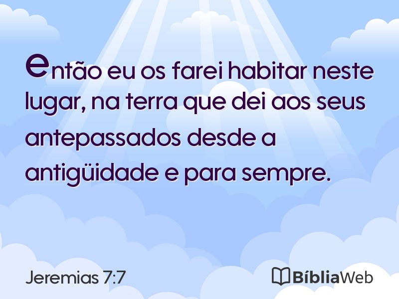 Jeremias 7:7 em imagem para compartilhar