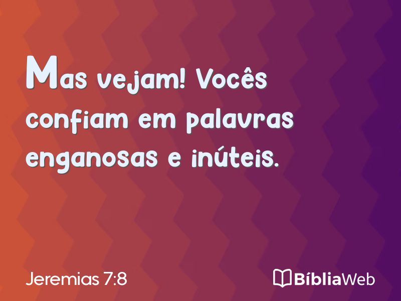 Jeremias 7:8 em imagem para compartilhar