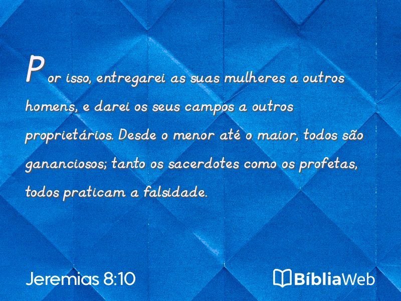 Jeremias 8:10 em imagem para compartilhar