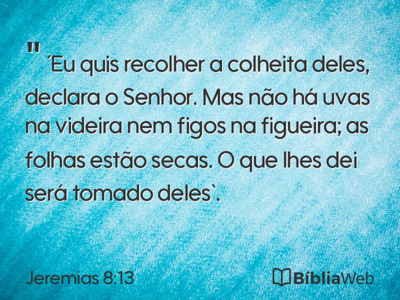 Jeremias 8:13 em imagem para compartilhar
