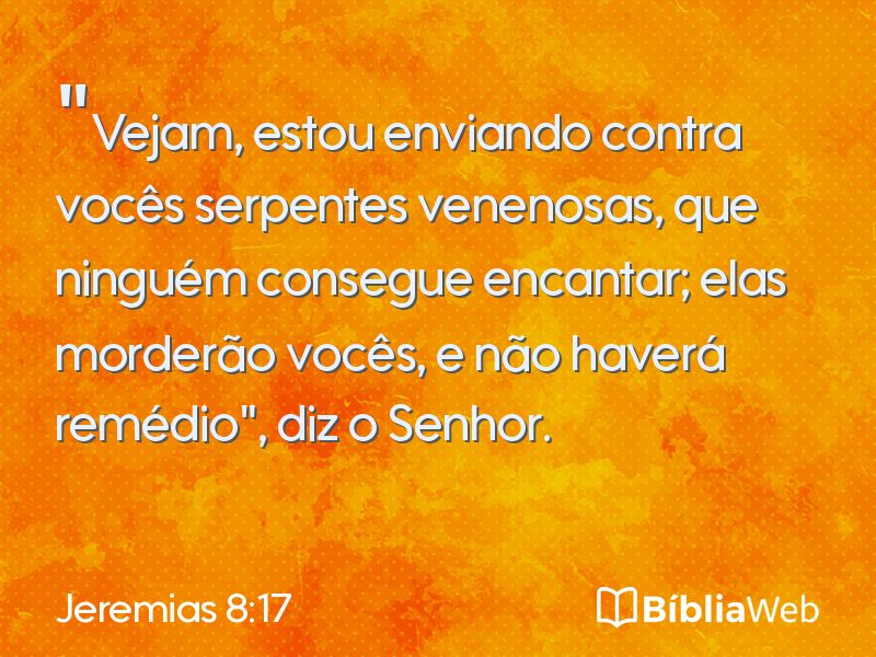 Jeremias 8:17 em imagem para compartilhar