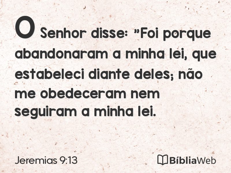 Jeremias 9:13 em imagem para compartilhar