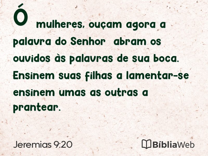 Jeremias 9:20 em imagem para compartilhar