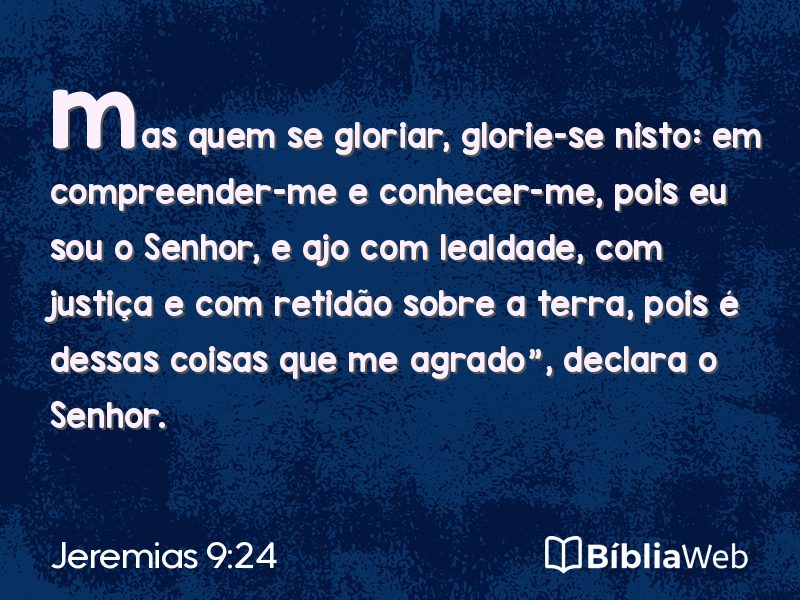Jeremias 9:24 em imagem para compartilhar
