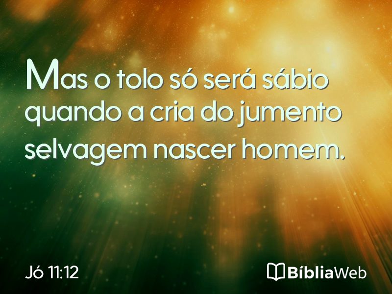 Jó 11:12 em imagem para compartilhar