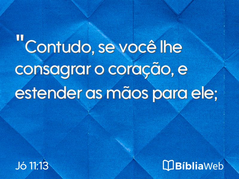 Jó 11:13 em imagem para compartilhar