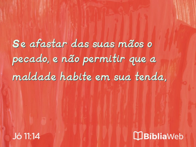 Jó 11:14 em imagem para compartilhar