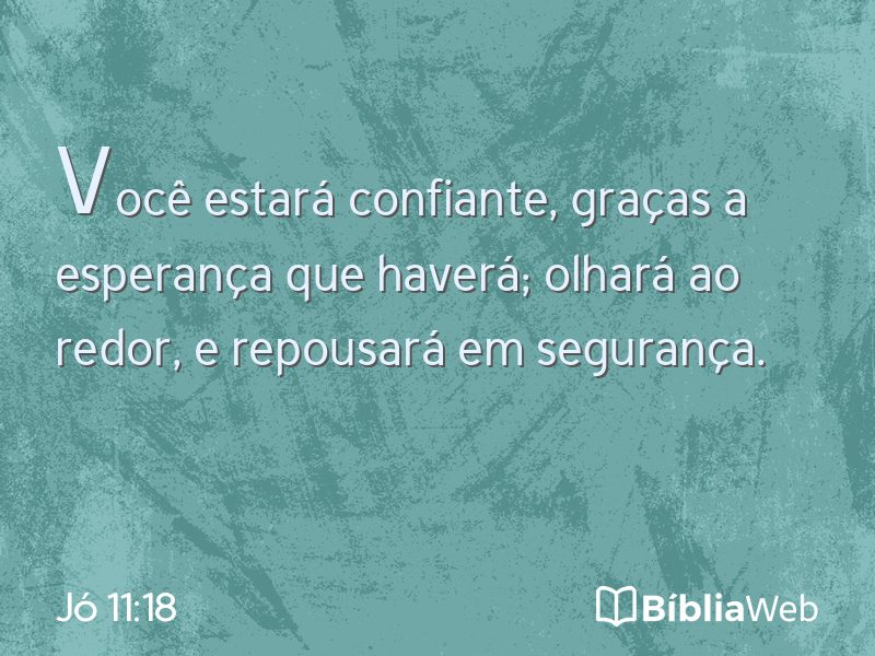 Jó 11:18 em imagem para compartilhar