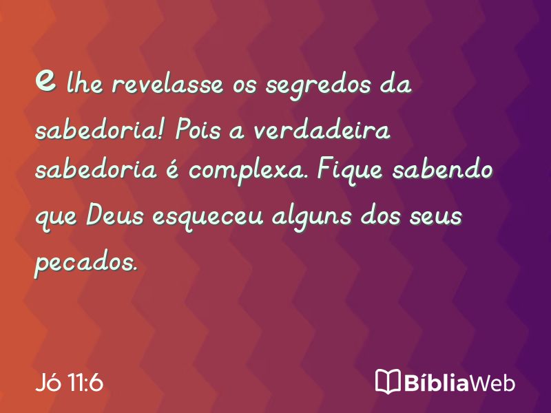 Jó 11:6 em imagem para compartilhar