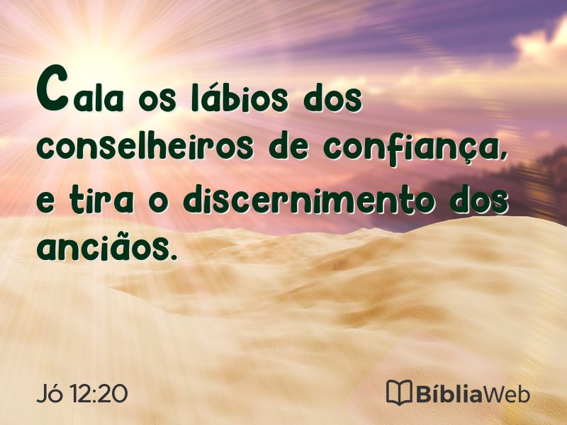 Jó 12:20 em imagem para compartilhar