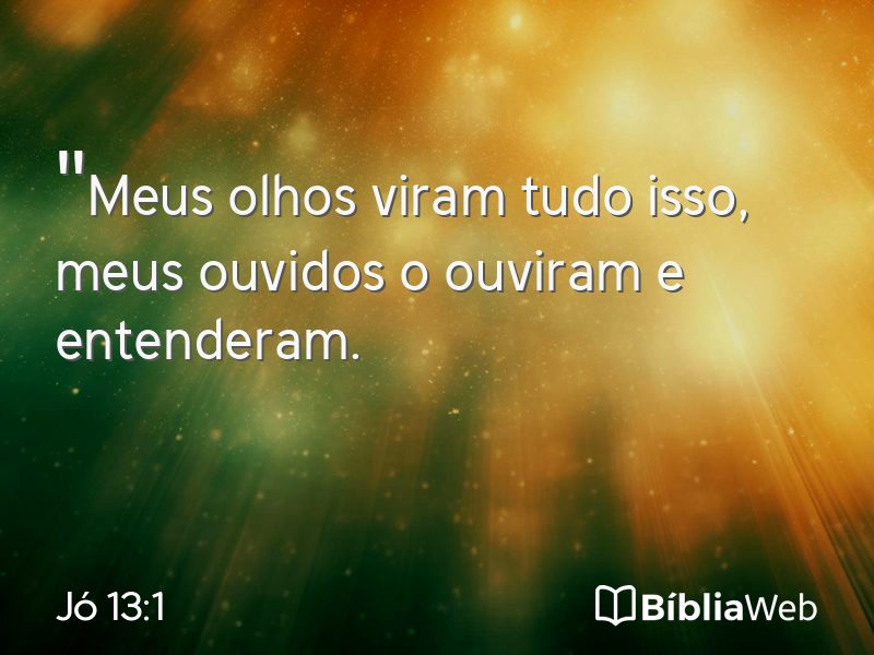 Jó 13:1 em imagem para compartilhar