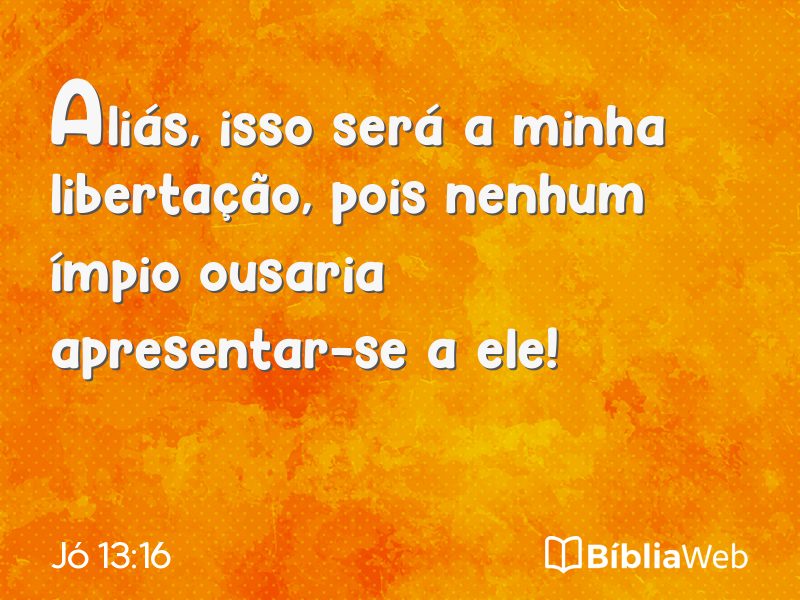 Jó 13:16 em imagem para compartilhar