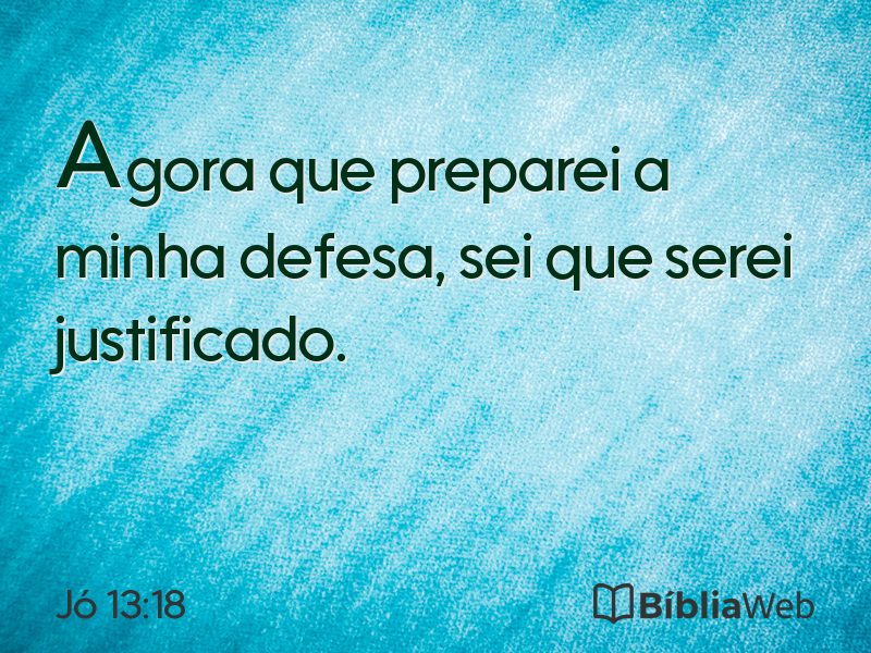 Jó 13:18 em imagem para compartilhar