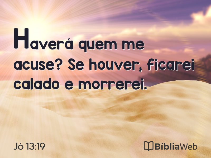 Jó 13:19 em imagem para compartilhar