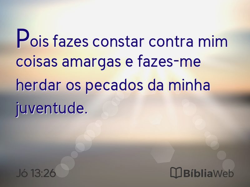 Jó 13:26 em imagem para compartilhar