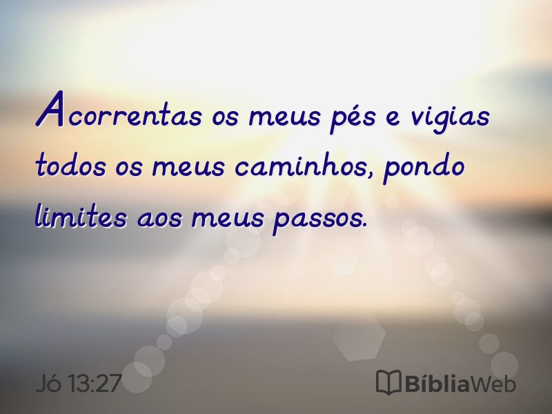 Jó 13:27 em imagem para compartilhar