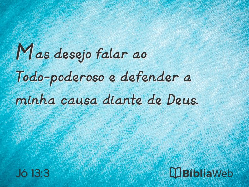Jó 13:3 em imagem para compartilhar