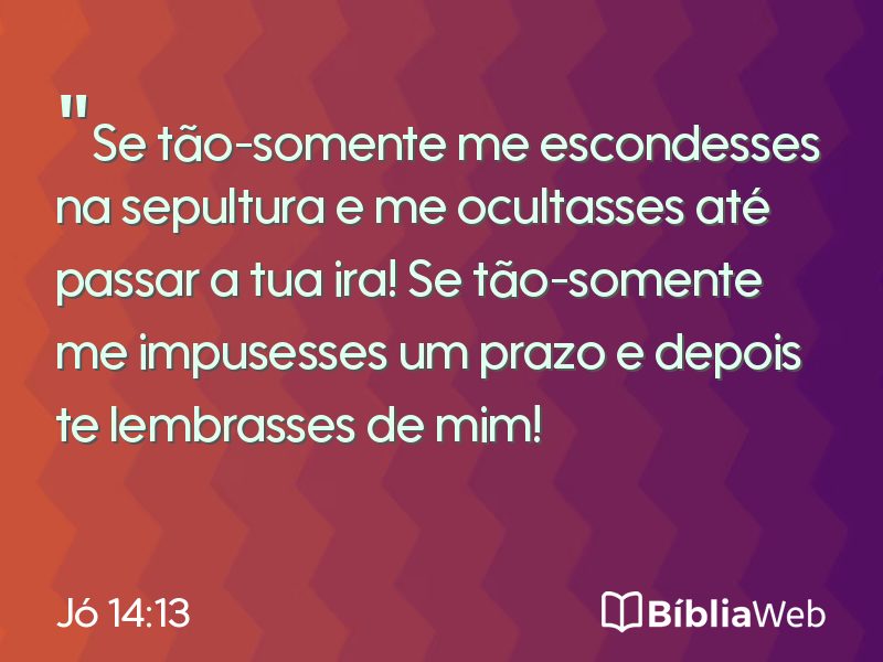 Jó 14:13 em imagem para compartilhar