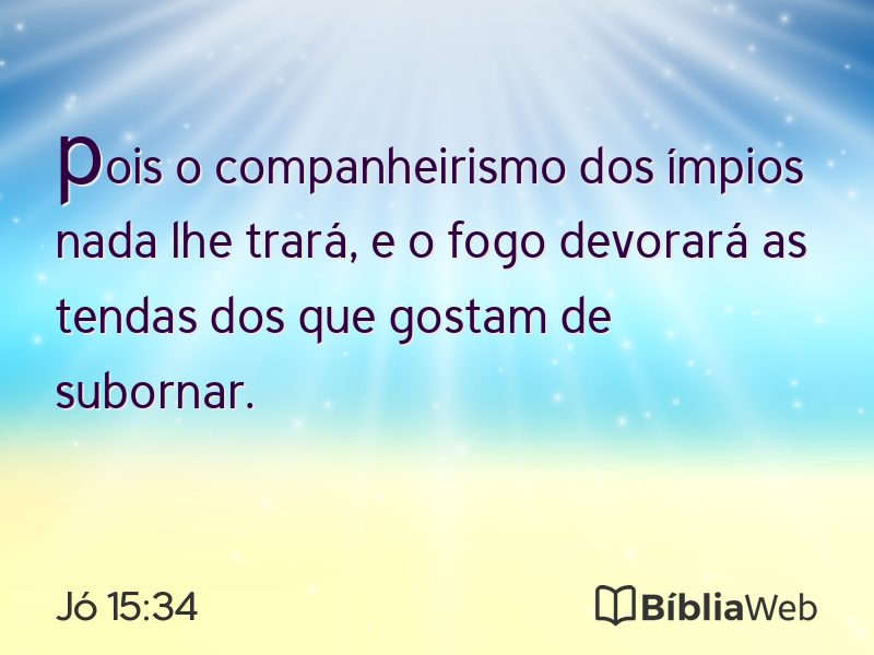 Jó 15:34 em imagem para compartilhar