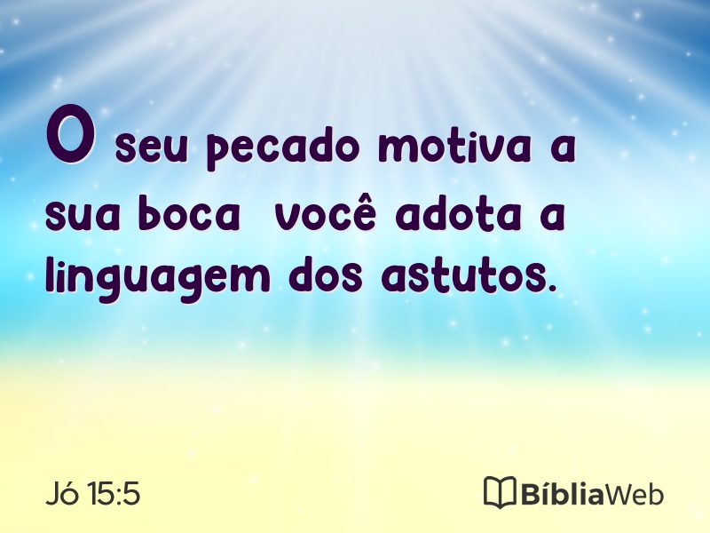 Jó 15:5 em imagem para compartilhar
