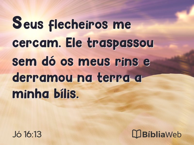 Jó 16:13 em imagem para compartilhar