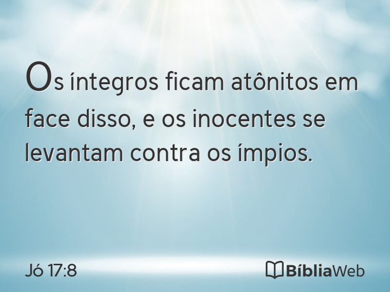 Jó 17:8 em imagem para compartilhar