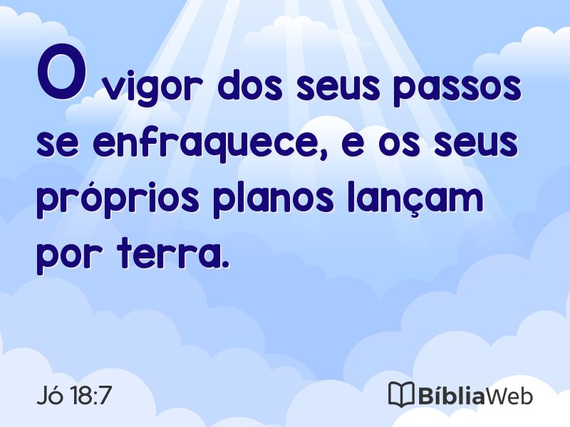 Jó 18:7 em imagem para compartilhar