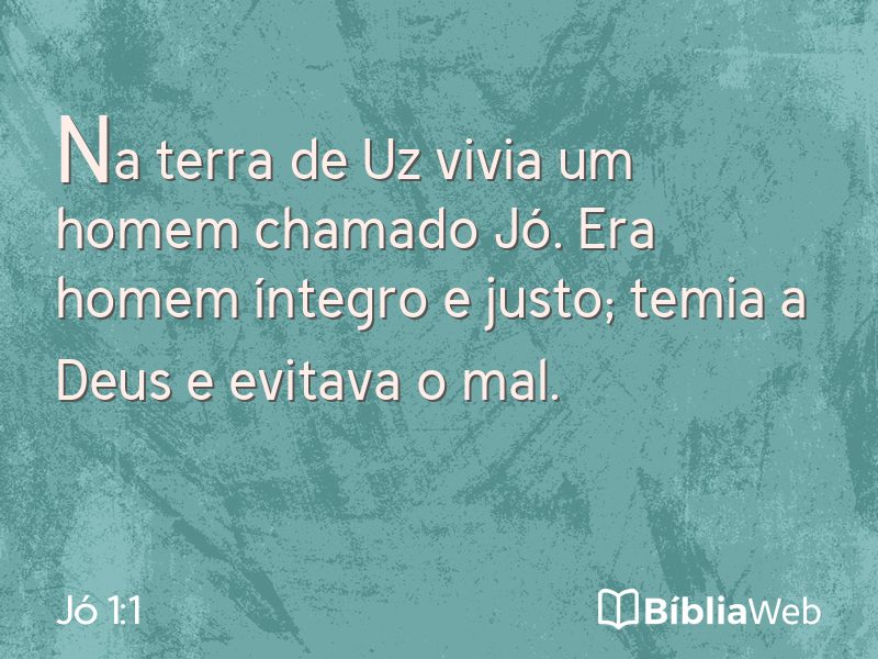Jó 1:1 em imagem para compartilhar