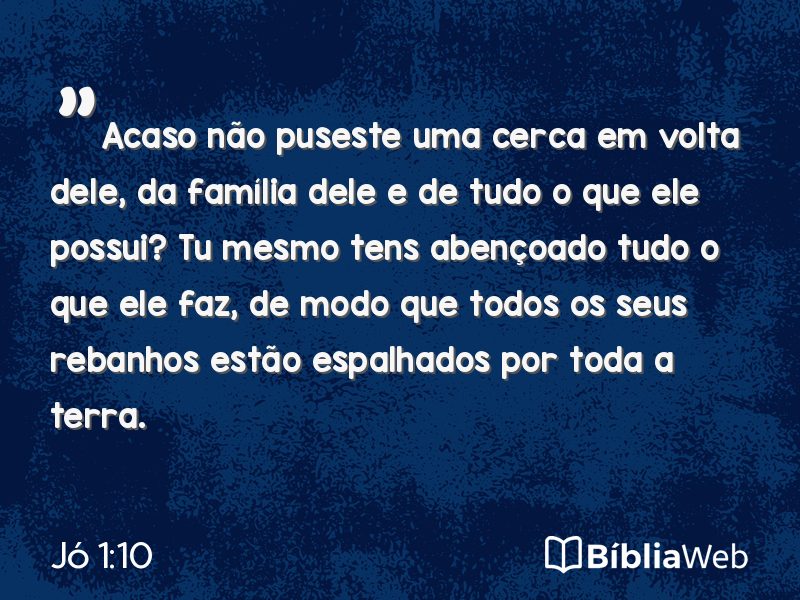 Jó 1:10 em imagem para compartilhar