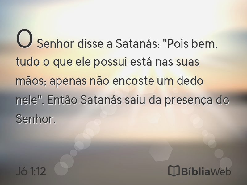 Jó 1:12 em imagem para compartilhar