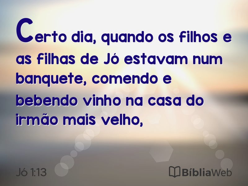 Jó 1:13 em imagem para compartilhar