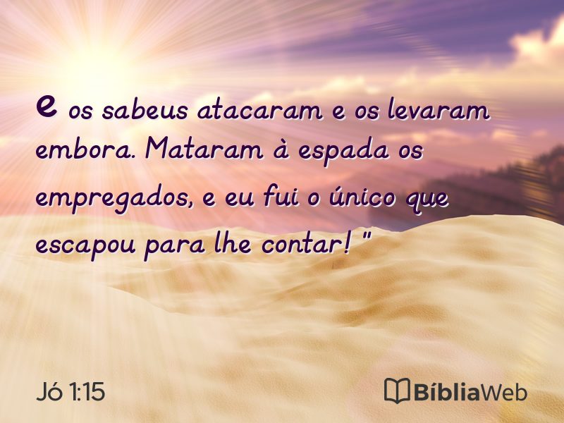 Jó 1:15 em imagem para compartilhar