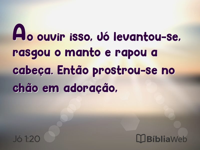 Jó 1:20 em imagem para compartilhar