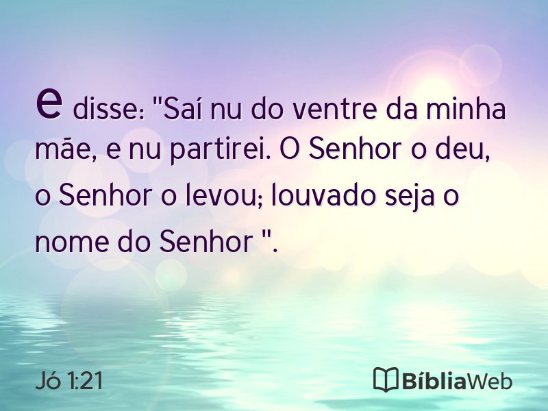 Jó 1:21 em imagem para compartilhar