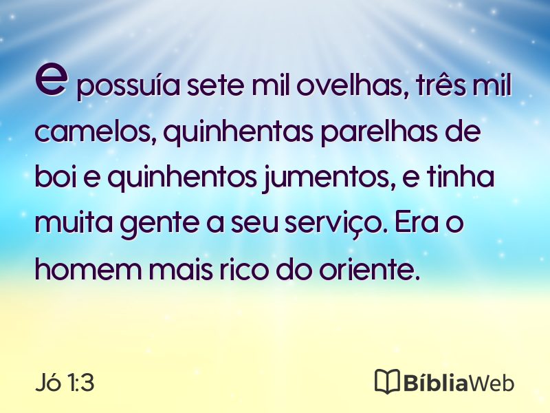 Jó 1:3 em imagem para compartilhar