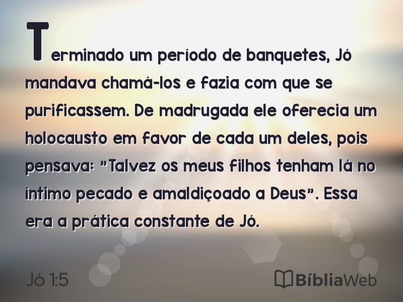 Jó 1:5 em imagem para compartilhar