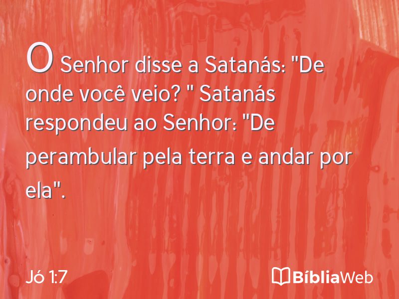Jó 1:7 em imagem para compartilhar