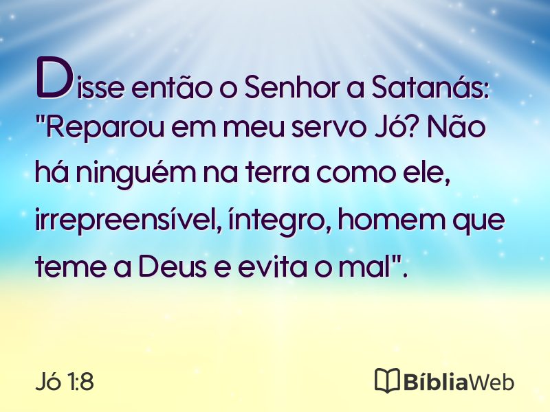 Jó 1:8 em imagem para compartilhar