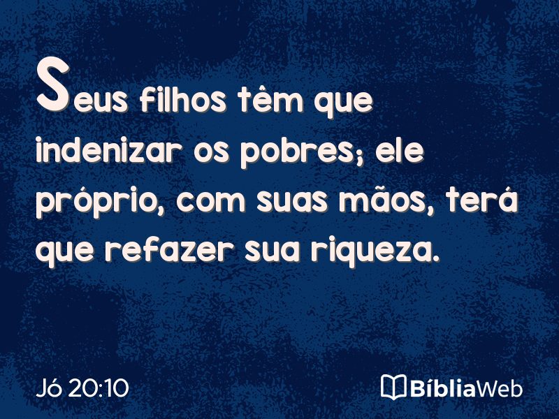 Jó 20:10 em imagem para compartilhar