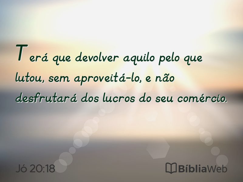 Jó 20:18 em imagem para compartilhar