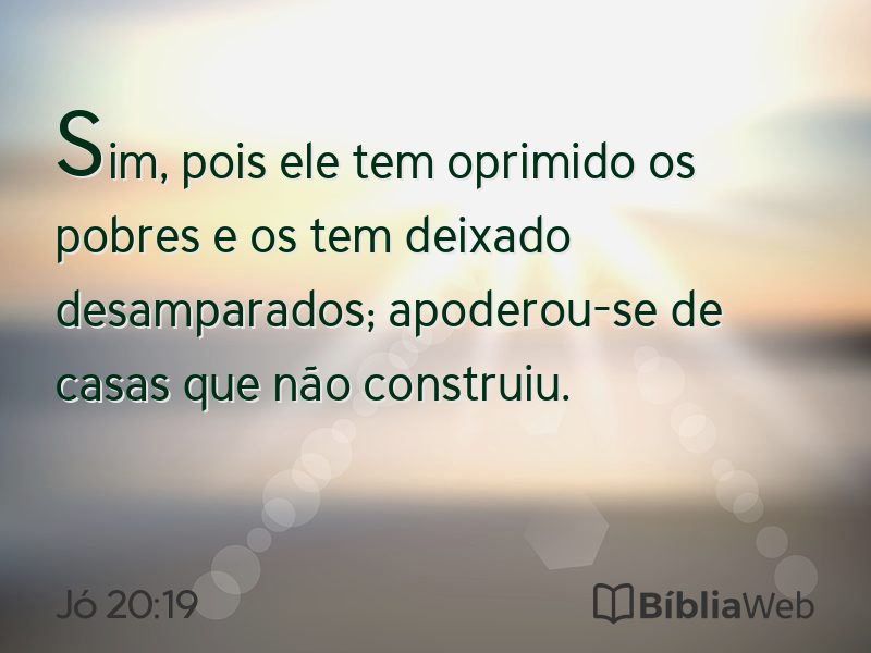 Jó 20:19 em imagem para compartilhar