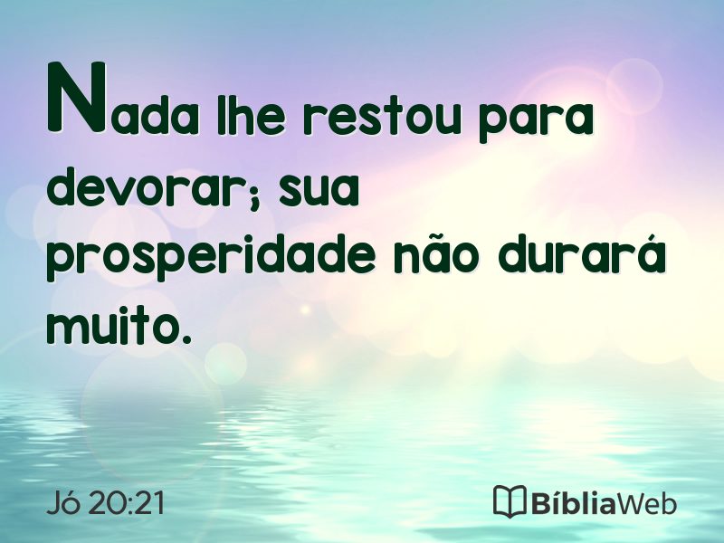 Jó 20:21 em imagem para compartilhar